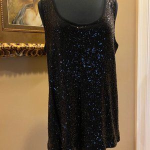 INC SEQUINED BLACK TANK TOP  SZ 2X
